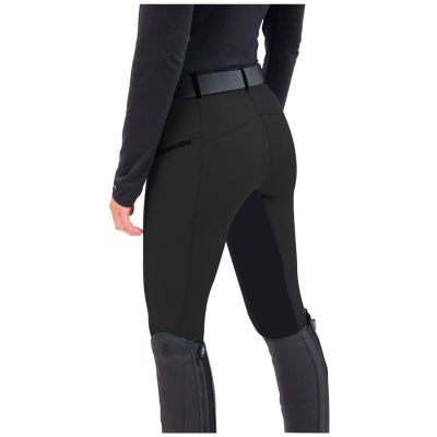 ERTUPE Womens Horse Riding Pants Full Seat Riding Breeches Equestrian Tights Horseback Patchwork Trouser with Pockets Black
