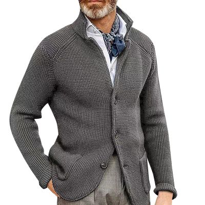 xoxingysm Men V Neck Dress Sweater Reindeer Snowflake Shawl Collar Knitted Cardigan Sweater Slim Fit Casual Knitted Sweater with 2 Front Pockets(Grey,XX-Large)