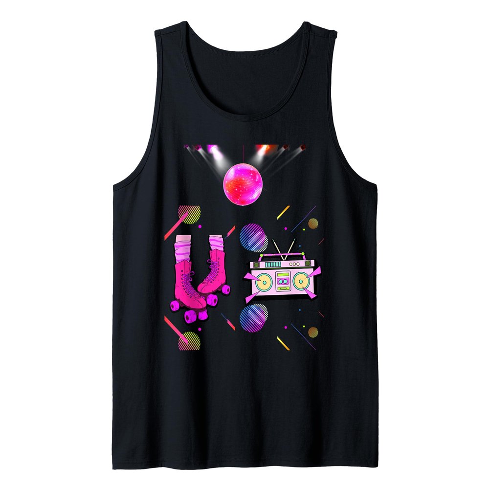 Retro Rollerskate Funny 80's Roller Disco Skating Girl Gifts Tank Top