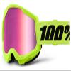 100% STRATA 2 Goggles - Sports Goggles for Motocross & Mountain Biking - Eyewear for Bike Riders - Motocross Eyewear for Men - Neon Yellow - Pink Mirror Lens view 1