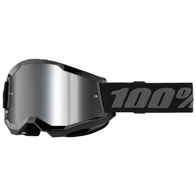 100% STRATA 2 Moto/MTB Goggle - Black; Mirror Silver