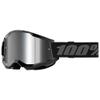 100% STRATA 2 Moto/MTB Goggle - Black; Mirror Silver view 1
