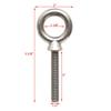 Lund Boat Eye Bolt 2360090 | 2 Inch Ring 1/2-13 x 3 Threaded Post SS view 2