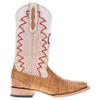 Vaccari Men's Parker Top Grid Stitching & University of Oklahoma Sooners Embroidery Genuine Tan Alligator Tail Broad Square Toe Cowboy Boots - 9.5 EE view 3