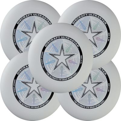 Discraft Ultimate Disc Players Pack  Five Pack of UltraStars | White | Official USA Ultimate & WFDF Disc | 175g