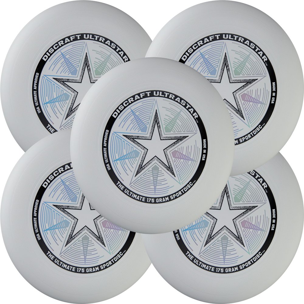 Discraft Ultimate Disc Players Pack  Five Pack of UltraStars | White | Official USA Ultimate & WFDF Disc | 175g