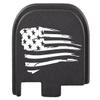 NDZ Performance Glow-in-The-Dark Aluminum Slide Cover Back Plate for Glock 43 43X 48  Tattered US Flag, Blue Glow view 3