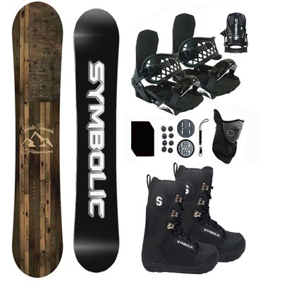 Symbolic Freedom Snowboard , Bindings, and Boots Package Discs, Screws,Leash, Stomp, Mask (150cm, Women 7 Boot & Black Binding)