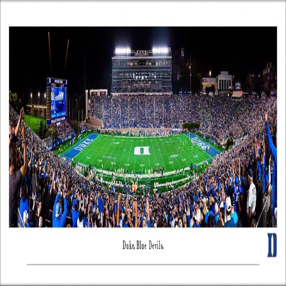 Duke Blue Devils Football Football - Unframed 40 x 13.5 Poster by Blakeway Panoramas