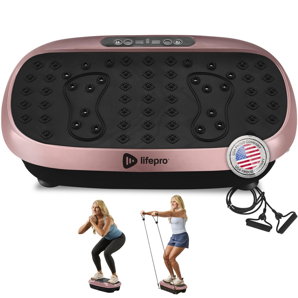 Lifepro HexaPlate Lite Vibration Plate Exercise Machine with Magnetic Acupoints - Full Body Vibration Platform for Beginners and Recovery - Lymphatic Drainage Massager for Muscle Toning and Fitness