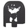 NDZ Performance Glow-in-The-Dark Aluminum Slide Cover Back Plate for Glock 43 43X 48  Panda with Guns, Blue Glow view 4