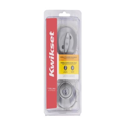 Kwikset SmartKey Security Satin Chrome Metal Single Cylinder Deadbolt