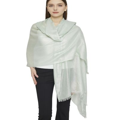 PANTONIGHT Women's Sparkling Metallic Evening Shawl Lightweight Wedding Shawl Extra Large Dressy Shawls and Wraps for Party (Mint Green 2525)