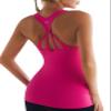 RUNNING GIRL Workout Tank Tops with Built in Bras for Women,Compression Shirt Strappy Back Athletic Yoga Tops (BX2356 Hot Pink.XL) view 1