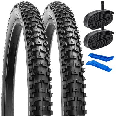 YUNSCM 26" Mountain Bike Tires 26x2.30 56-559 and 26" Heavy Duty Bike Tubes Schrader Valve, Compatible Off Road Bike 26x2.25 26 x 2.30 26x2.35 Bicycle Tires and Tubes (Y-901)