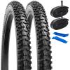 YUNSCM 26" Mountain Bike Tires 26x2.30 56-559 and 26" Heavy Duty Bike Tubes Schrader Valve, Compatible Off Road Bike 26x2.25 26 x 2.30 26x2.35 Bicycle Tires and Tubes (Y-901) view 1