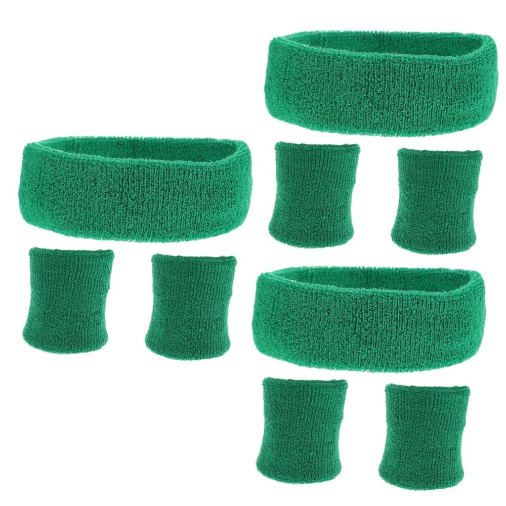 Sosoport 3sets Comfortable Sports Headband Wrist Brace Sweat-Absorbing Hairband for Volleyball Basketball Yoga and Fitness Headband Wristbands Elastic Breathable Design