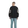 GMOYD Mens Bear Embroidered Sweatshirt Vintage Patchwork Sweatshirts Long Sleeve Pullover Tops, Black, X-Large view 4
