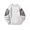 GMOYD Mens Bear Embroidered Sweatshirt Vintage Patchwork Sweatshirts Long Sleeve Pullover Tops, Grey, Medium view 1