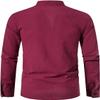 AIFARLD Men's Long Sleeve Shirts Retro Style Lace up for Medieval,Viking,Hippie Matching Cosplay Pirate Renaissance Costume Red view 3