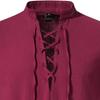 AIFARLD Men's Long Sleeve Shirts Retro Style Lace up for Medieval,Viking,Hippie Matching Cosplay Pirate Renaissance Costume Red view 4