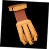 Sosoport 2pcs Outdoor Archery Fingers Gloves for Wrist Belt Reinforced Finger Tips for Shooting Sports Brown view 2