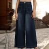 Womens Jeans Trendy Stretch High Waisted Straight Wide Leg Pants Teen Girls Fashion Baggy Casual Denim Pants Trousers view 2