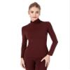 Liang Rou Women's Mock Turtleneck Ultrathin Long Sleeve Thermal Baselayer Undershirt Top Dark Rosewood X-Large