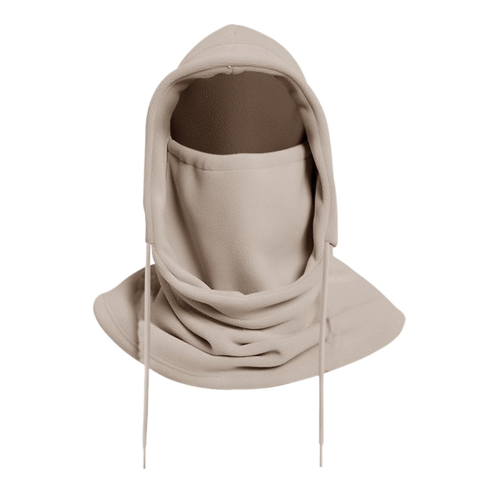 Womens Windproof Balaclava Face Mask Fleece Warm Winter Hood Hat Ski Scarf Men Cold Weather Motorcycle Thermal Neck Gaiter Beige