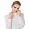 Liang Rou Women's Mock Turtleneck Ultrathin Long Sleeve Thermal Baselayer Undershirt Top Off-White Large view 2