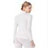 Liang Rou Women's Mock Turtleneck Ultrathin Long Sleeve Thermal Baselayer Undershirt Top Off-White Large view 3