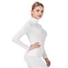 Liang Rou Women's Mock Turtleneck Ultrathin Long Sleeve Thermal Baselayer Undershirt Top Off-White Large view 4