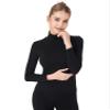 Liang Rou Women's Mock Turtleneck Ultrathin Long Sleeve Thermal Baselayer Undershirt Top Black X-Large view 1
