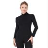 Liang Rou Women's Mock Turtleneck Ultrathin Long Sleeve Thermal Baselayer Undershirt Top Black X-Large view 3