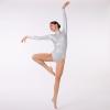 ODASDO Women Metalic Long Sleeve Bodysuit, Turtleneck Shiny Dance Leotard Spandex One Piece Gymnastics Unitard Vinyl Wet Look Latex Leather Body Suit for Halloween Costume Ballet Clubwear Silver 2XL view 4