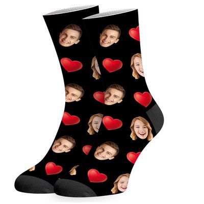 COLORSFORU Custom Socks with Picture, Valentines Day Gifts for Him, Customized Personalized Face Socks Gift for Men
