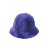 2024 Hat Winter Women's Fashion Solid Color Rabbit hat Bucket Cap Fisherman's hat Retro Knitted Wool Basin Bucket Hat (Color : B-Royal Blue, Size : 56-58CM) view 1