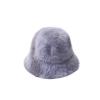 2024 Hat Winter Women's Fashion Solid Color Rabbit hat Bucket Cap Fisherman's hat Retro Knitted Wool Basin Bucket Hat (Color : B-Haze Blue, Size : 56-58CM) view 1
