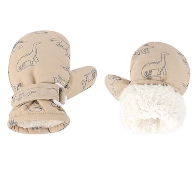 Weradau Fleece Lined Mittens for Baby Boys Girls,Baby Toddler Little Kids Winter Gloves Mittens (2-4 years khaki)