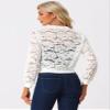 Allegra K Lace Jackets for Women's Stand Collar Zip Up Lightweight Gothic Sheer Baseball Jacket X-Large White view 2
