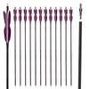 31" Carbon Hunting Arrows Archery Target Practice Arrows with 5" Turkey Feathers Spine 500 for Recurve Bow and Compound Bow(Pack of 12) (7.8MM Purple) view 1
