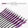 31" Carbon Hunting Arrows Archery Target Practice Arrows with 5" Turkey Feathers Spine 500 for Recurve Bow and Compound Bow(Pack of 12) (7.8MM Purple) view 3