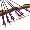 31" Carbon Hunting Arrows Archery Target Practice Arrows with 5" Turkey Feathers Spine 500 for Recurve Bow and Compound Bow(Pack of 12) (7.8MM Purple) view 4