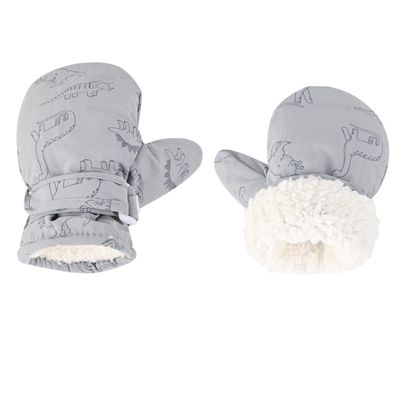 Weradau Fleece Lined Mittens for Baby Boys Girls,Baby Toddler Little Kids Winter Gloves Mittens (4-6 Years grey)