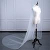 ROSEEDEN one Tier 1 T plain Veil wedding bridal woman long veil soft tulle cut edge veil with metal comb (One Tier Length 118" Width 118", White) view 3