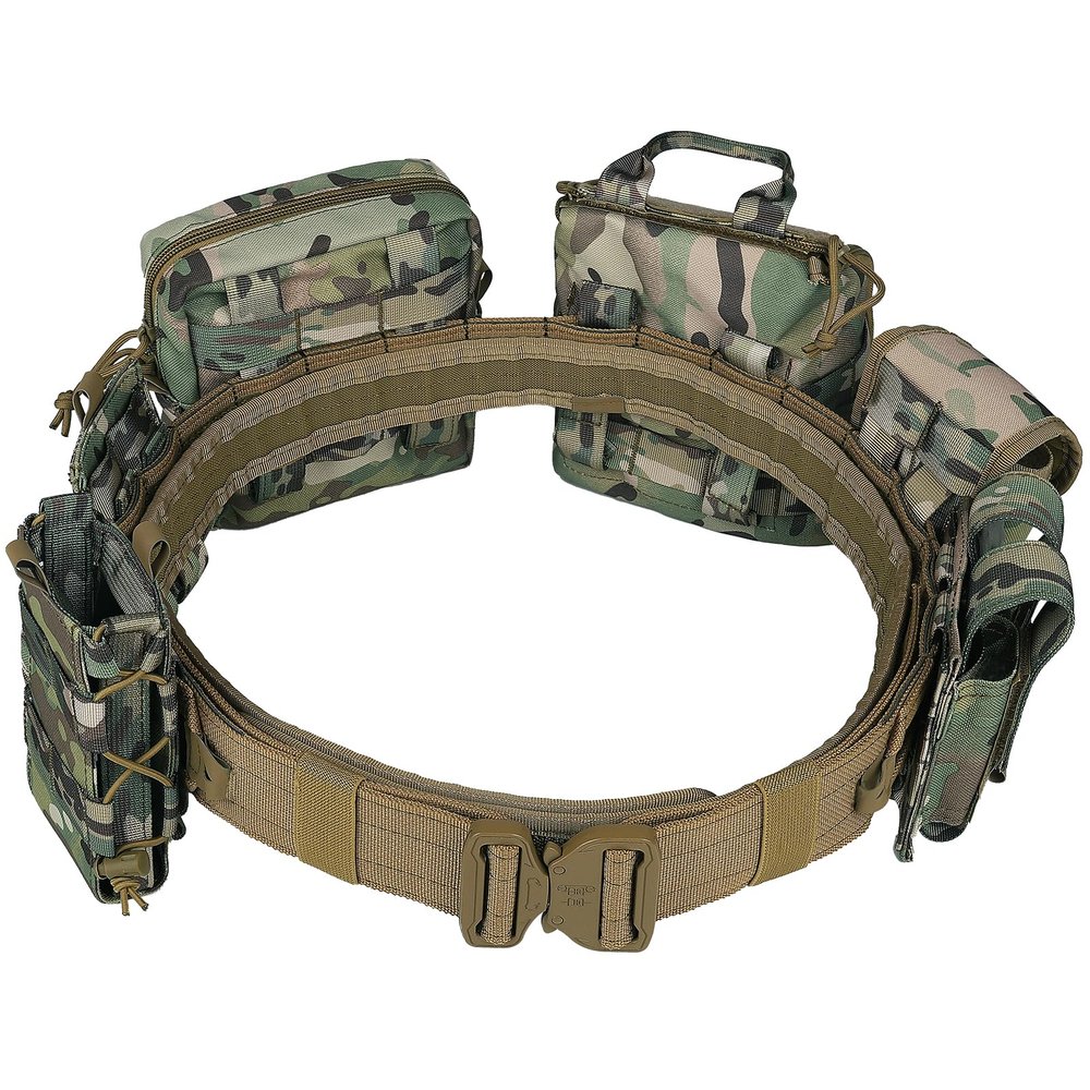 Tactical Battle Belt with Pouches Accessories Law Enforcement Duty Belts Combat Belt Military Utility Police Belt 8ps