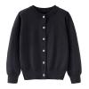 Kids Crew Neck Buttons Knit Cardigan Sweater Girls Boys' Casual Sweaters Girls Solid Cardigan for (Black, 9-11 Years) view 1