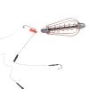 Aramox Bait Cage Lure Feeder 4Pcs Copper Spring Basket with Hooks Fishing Accessories view 3