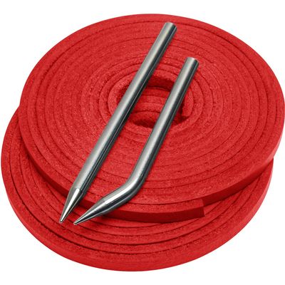 Aeesio Softball Baseball Glove Lace, Mitt Lace Repair Kit Includes 2 Leather Laces and Lacing Needle for Catcher's Glove (Red)