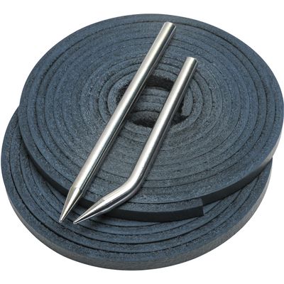 Aeesio Softball Baseball Glove Lace, Mitt Lace Repair Kit Includes 2 Leather Laces and Lacing Needle for Catcher's Glove (Gray)